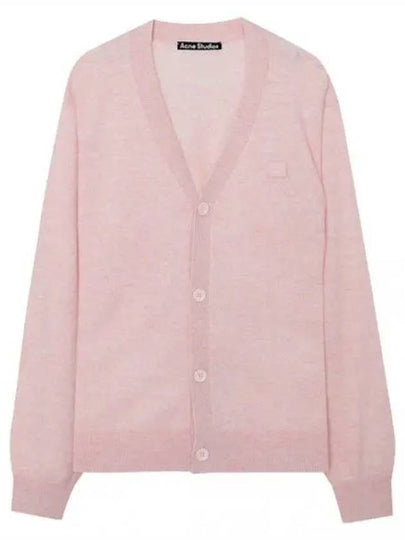 Face logo V neck cardigan - ACNE STUDIOS - BALAAN 1