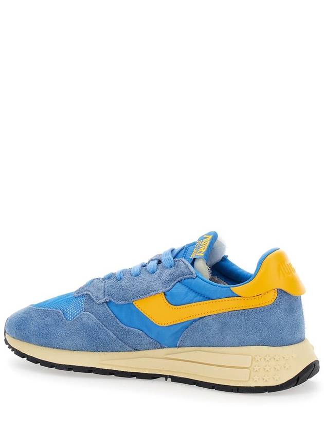 'Reelwind Super Vintage' Blue Sneakers With Logo Patch On The Tongue And Contrasting Heel In Fabric And Leather Man - AUTRY - BALAAN 3