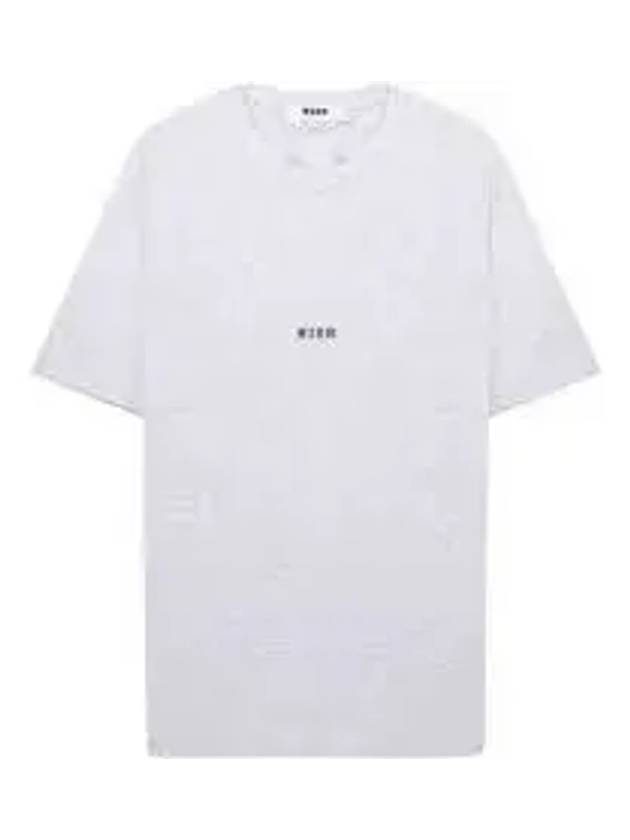 Micro Logo Print Cotton Short Sleeve T-Shirt Grey - MSGM - BALAAN 2