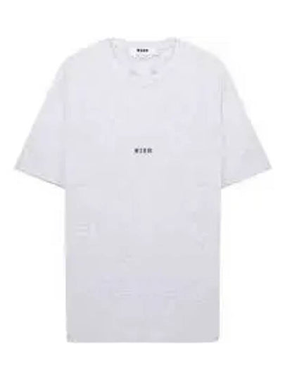 Micro Logo Print Cotton Short Sleeve T-Shirt Grey - MSGM - BALAAN 2