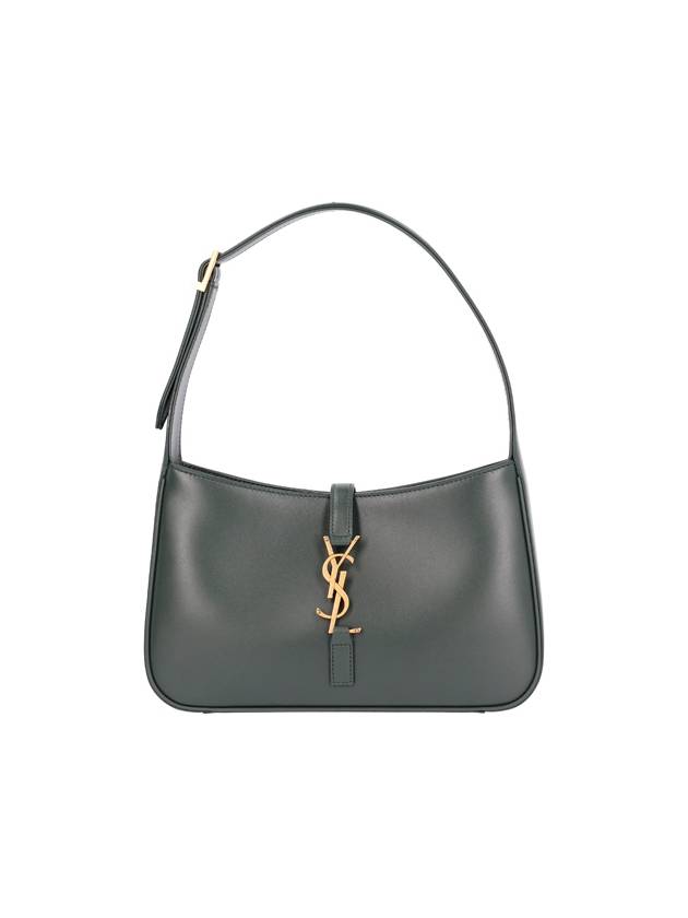 Le 5 A 7 Smooth Leather Hobo Shoulder Bag Dark Green - SAINT LAURENT - BALAAN 2