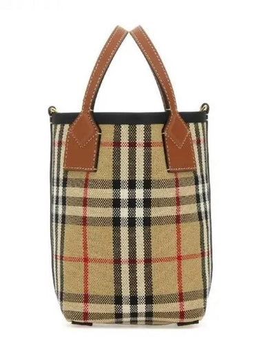 London check canvas mini tote bag 270748 - BURBERRY - BALAAN 1