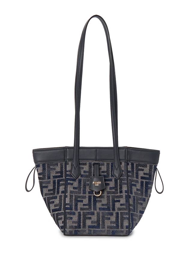 Origami Small FF Chenille Bucket Bag Dark Blue - FENDI - BALAAN 3