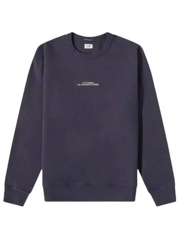 Metropolis Embroidery Logo Sweatshirt Navy - CP COMPANY - BALAAN 2