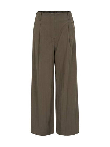 One Tuck Wide Pants Brown 4 Colors - CALLAITE - BALAAN 1