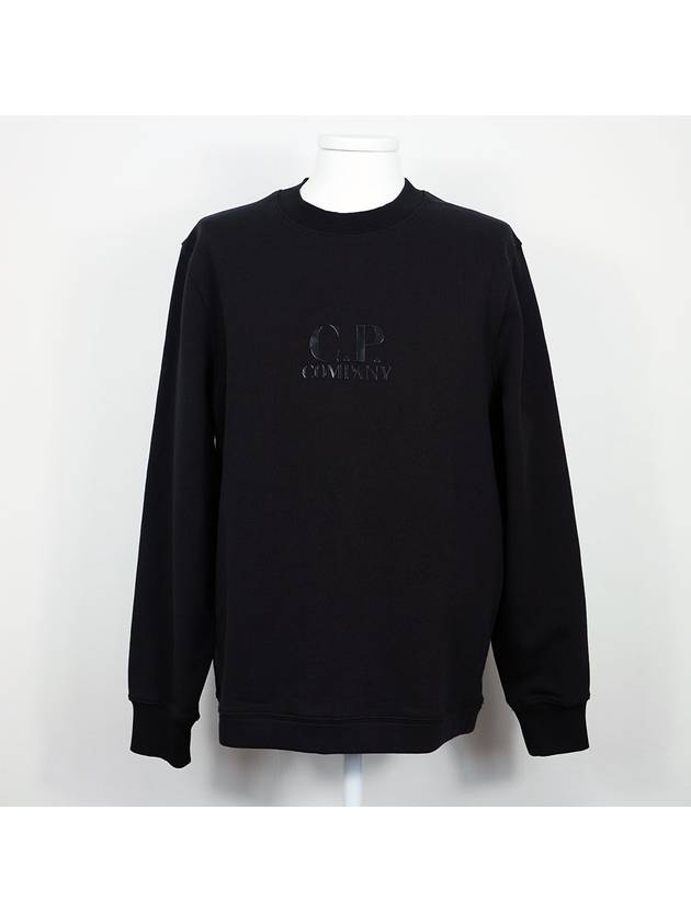 Logo Patch Sweatshirt Black - CP COMPANY - BALAAN.