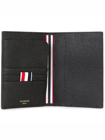 Striped Grosgrain Pebble Leather Passport Case Passport Wallet - THOM BROWNE - BALAAN 1