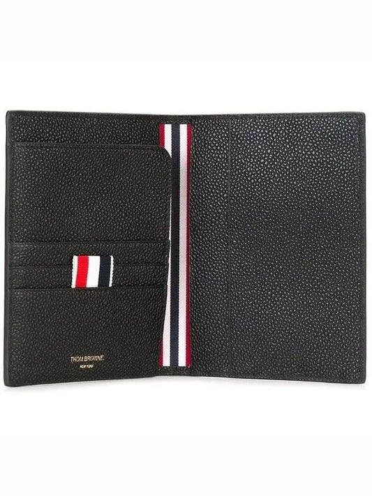 Striped Grosgrain Pebble Leather Passport Case Passport Wallet - THOM BROWNE - BALAAN 1