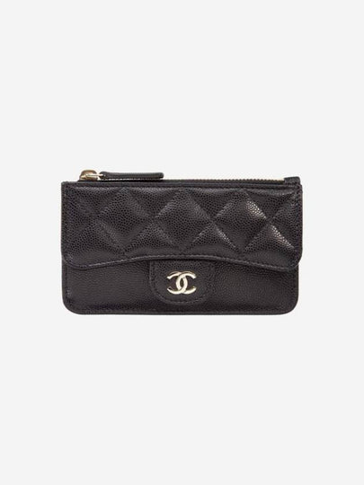 Classic Caviar Gold Hardware Zipper Card Wallet Black - CHANEL - BALAAN 2