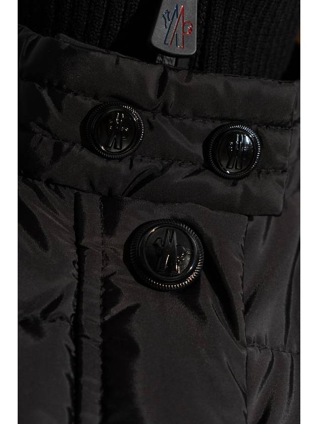 Padded Wool Cardigan Black - MONCLER - BALAAN 6