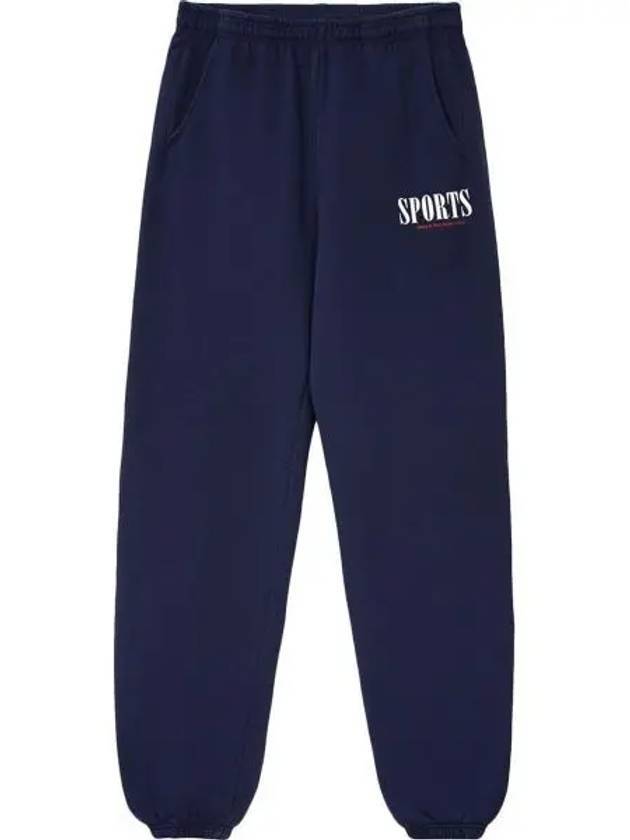 Logo Print Track Pants Navy - SPORTY & RICH - BALAAN 1