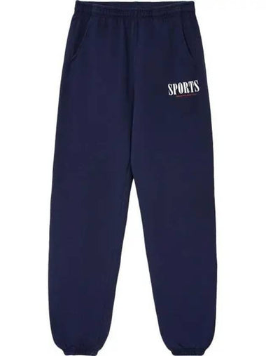 Logo Print Track Pants Navy - SPORTY & RICH - BALAAN 1