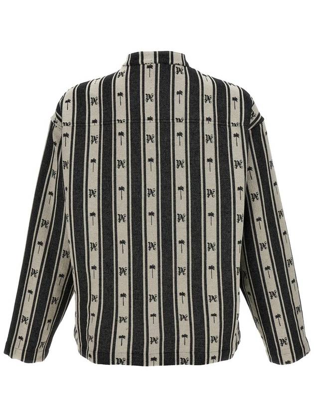 jacquard cotton shirt jacket - PALM ANGELS - BALAAN 3