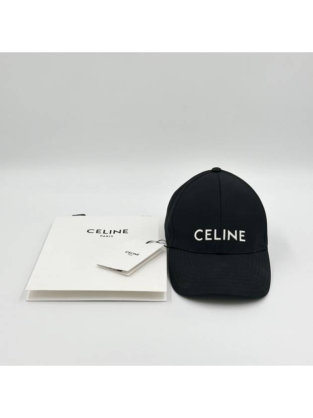 Embroidered Logo Cotton Ball Cap Black - CELINE - BALAAN 8