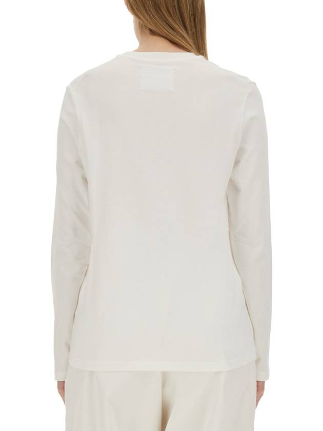 Logo Print Cotton Long Sleeve T-Shirt White - JIL SANDER - BALAAN 6