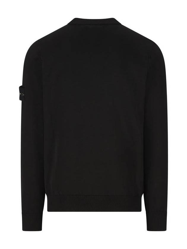 5100053 Soft Organic Cotton Small Roll Details Crewneck Sweatshirt Black - STONE ISLAND - BALAAN 3