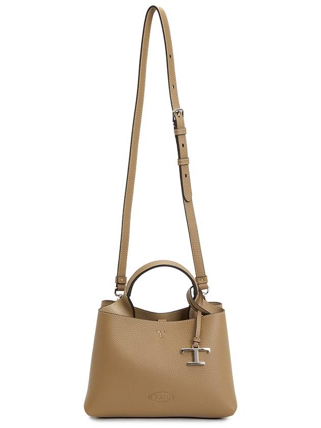 Logo Charm Leather Micro Tote Bag Brown - TOD'S - BALAAN 7