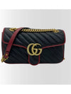 GG Marmont Quilted Leather Chain Shoulder Bag 443497 Black Red - GUCCI - BALAAN 3