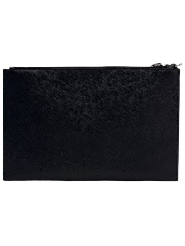 Saffiano Leather Clutch Bag Black - PRADA - BALAAN 3