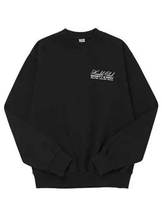 Crewneck Cotton Sweatshirt Black - SPORTY & RICH - BALAAN 2