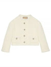 Wool Blazer Metal GG Button Jacket Ivory - GUCCI - BALAAN 2