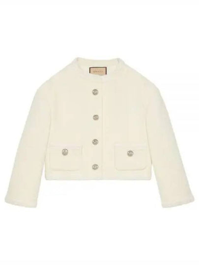 Wool Blazer Metal GG Button Jacket Ivory - GUCCI - BALAAN 2