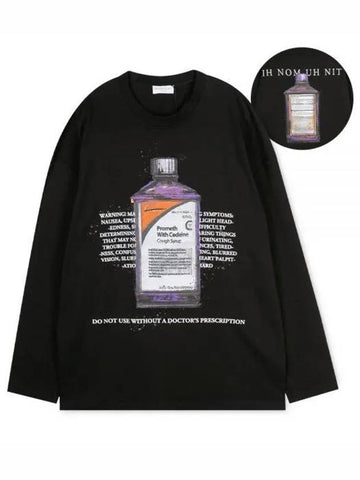 Men s bottle print black long sleeve t shirt NUS19261 009 1157199 - IH NOM UH NIT - BALAAN 1