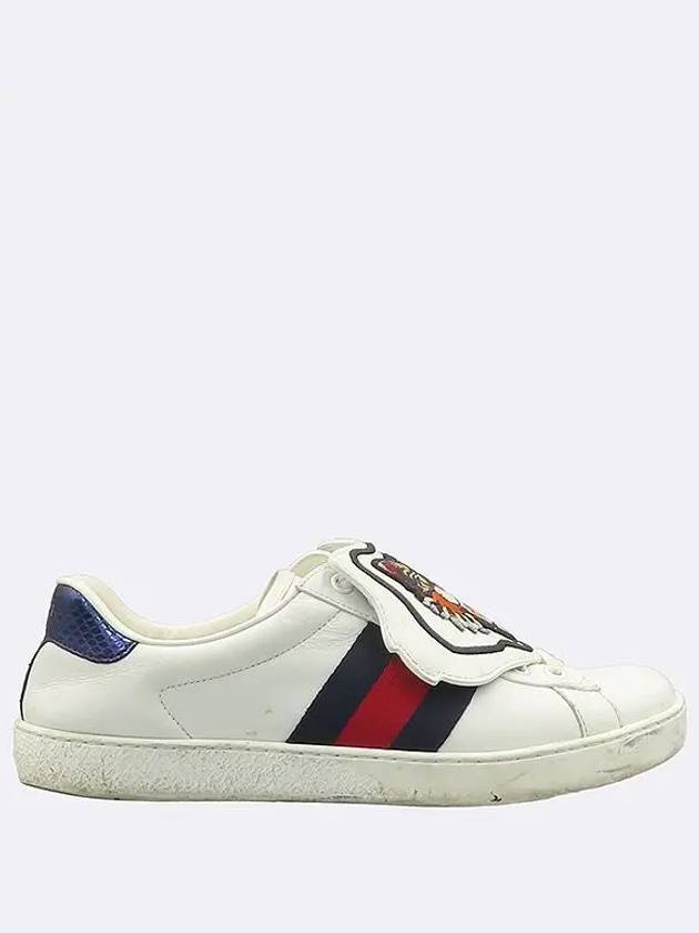 478190 DOP80 Ace Three Stripes Angry Cat White Leather Men s Sneakers 6 - GUCCI - BALAAN 4