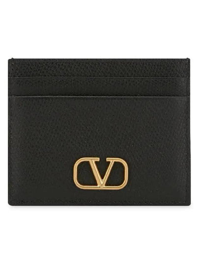 V Logo Signature Card Wallet Black - VALENTINO - BALAAN 2