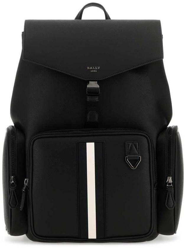 Leather Maxi Backpack Black - BALLY - BALAAN 2