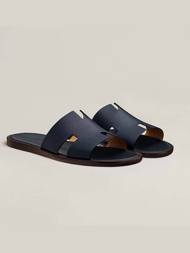 Izmir Leather Slippers Marine Brown - HERMES - BALAAN 2