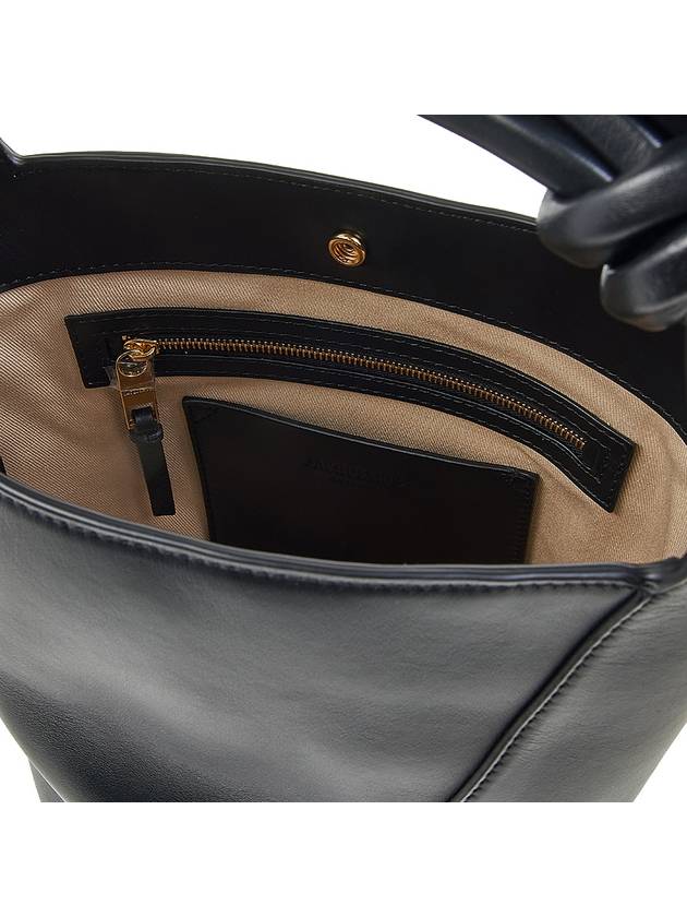 Le Petit Tourni Mini Knotted Leather Bucket Bag Black - JACQUEMUS - BALAAN 10