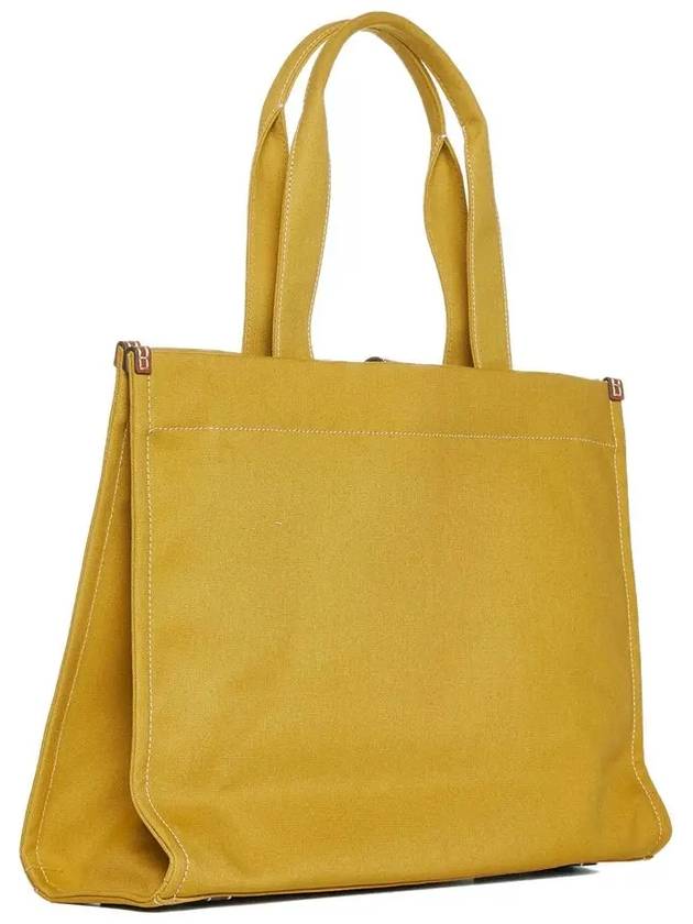 Ella Canvas Large Tote Bag Mustard - TORY BURCH - BALAAN 4