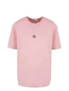 Garment Dyed Lettering One Print Cotton Jersey Short Sleeve T-Shirt Pink - STONE ISLAND - BALAAN 2