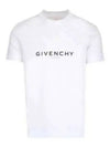 Men's Reverse Logo Round Slim Short Sleeve T-Shirt White - GIVENCHY - BALAAN 2