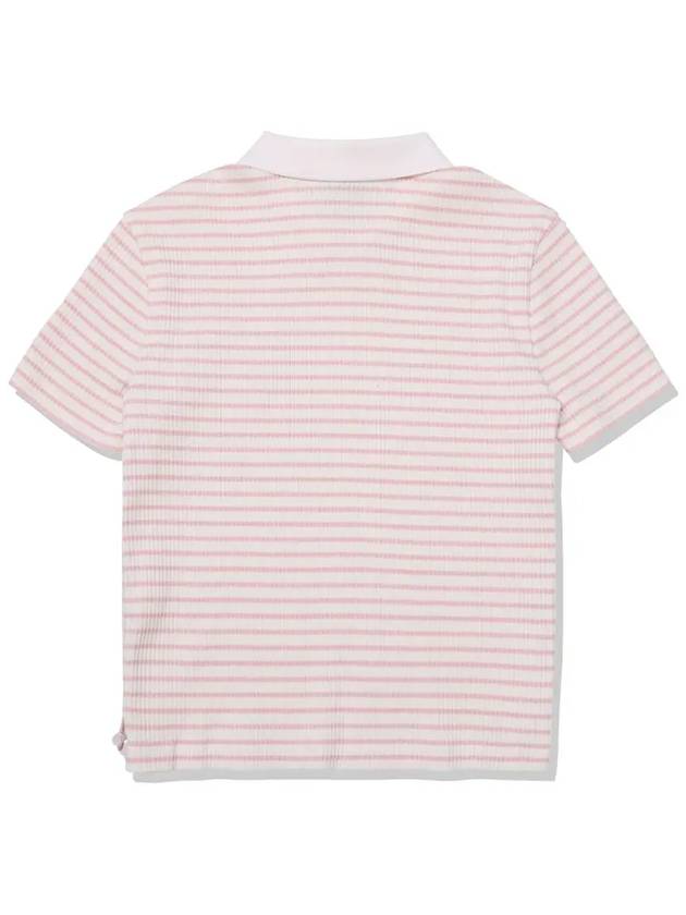 Striped Shirring Pocket Collar T-Shirt Women CORAL - 20THHOLE - BALAAN 6