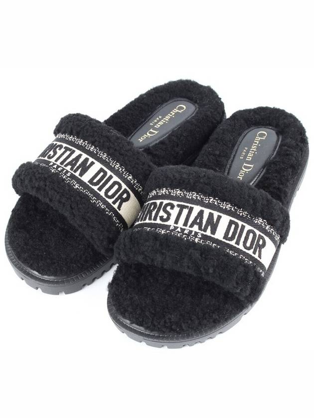 Shearling logo fur mule slippers 37 240 - DIOR - BALAAN 1