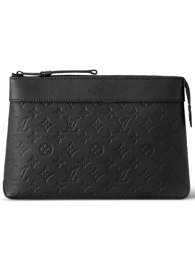 Pochette Voyage Souple Monogram Leather Pouch Bag Black - LOUIS VUITTON - BALAAN 3