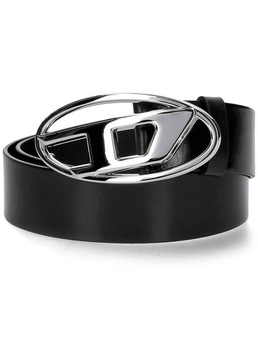 B 1DR D Logo Buckle Leather Belt Black - DIESEL - BALAAN 2