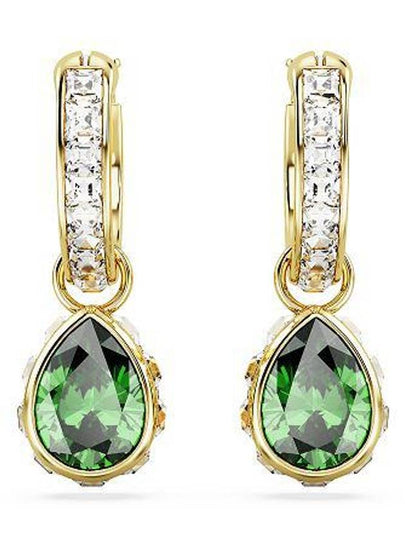 Chroma Drop Pear Cut Earrings Gold Green - SWAROVSKI - BALAAN 2