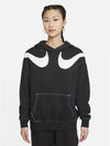 Sportswear Swoosh Fleece Pullover Hooded Top Black - NIKE - BALAAN.