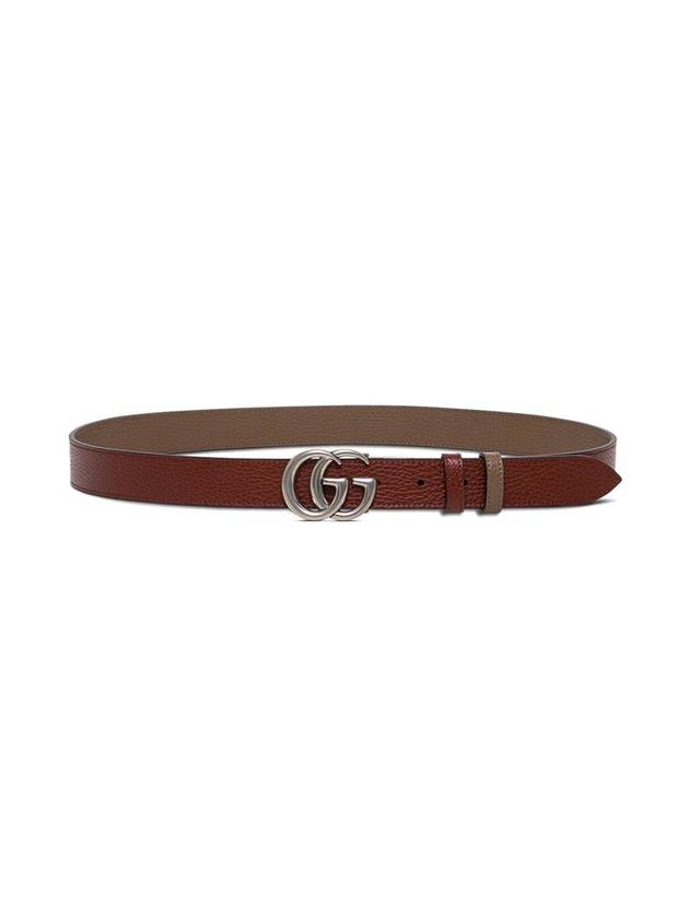 Men's Marmont Reversible Thin Leather Belt Brown - GUCCI - BALAAN 2