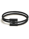 Tournis Tresse Leather Bracelet Noir - HERMES - BALAAN 2