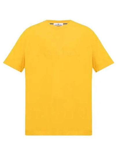 Men's Logo Short Sleeve T-Shirt Yellow - STONE ISLAND - BALAAN 2