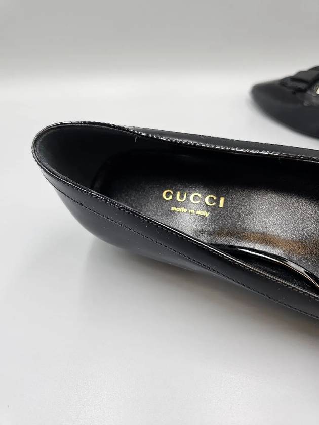 GG Canvas Patent Leather Ballet Flat Black - GUCCI - BALAAN 8