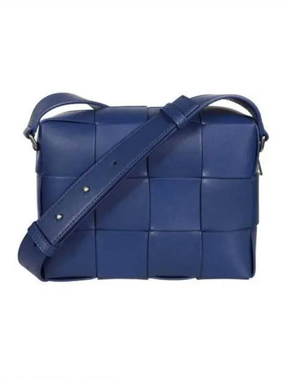 Cassette Intrecciato Leather Cross Bag Navy - BOTTEGA VENETA - BALAAN 2