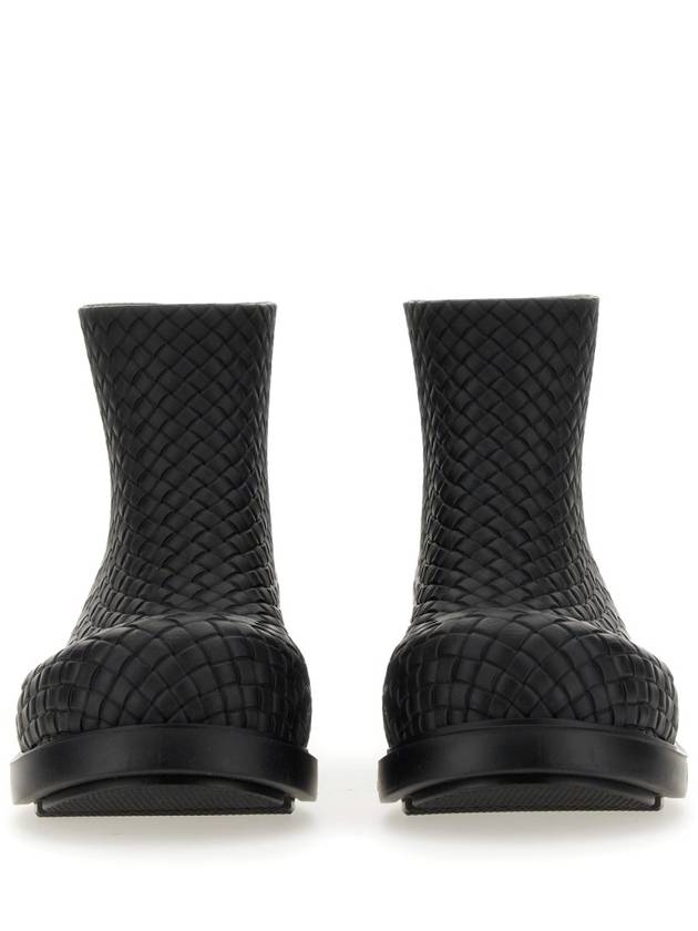 Fireman Intrecciato Leather Ankle Boots Black - BOTTEGA VENETA - BALAAN 4