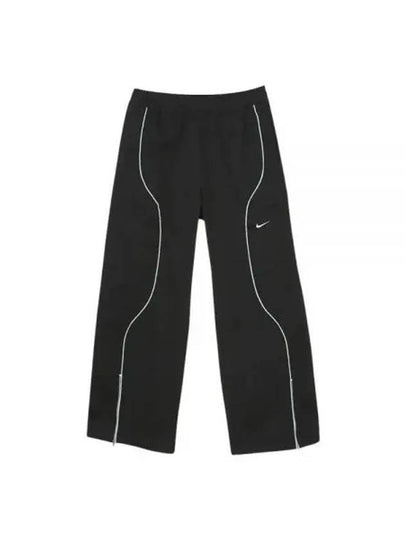 Sportswear High Waist Woven Straight Pants Black - NIKE - BALAAN 2