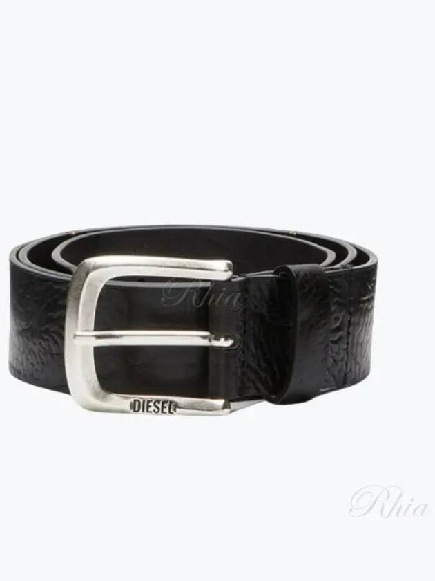 B Jackron Leather Belt Black - DIESEL - BALAAN 2