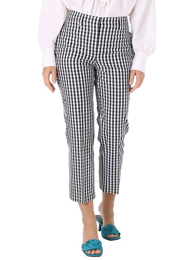 Gingham Cropped Pants Black White - BURBERRY - BALAAN 2